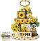 12PCS Sunflower Tiered Tray Decor Set – Farmhouse Rustic Wooden Summer Flower Table Centerpieces for Home, Kitchen & Seasonal Shelf Decorations